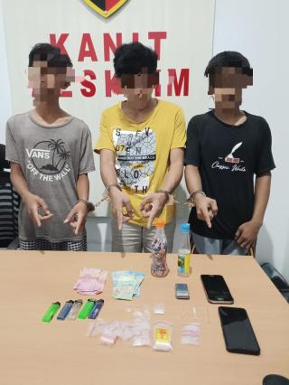 Polsek Perhentian Raja Tangkap 3 Warga Kampung Pinang Kasus Narkoba
